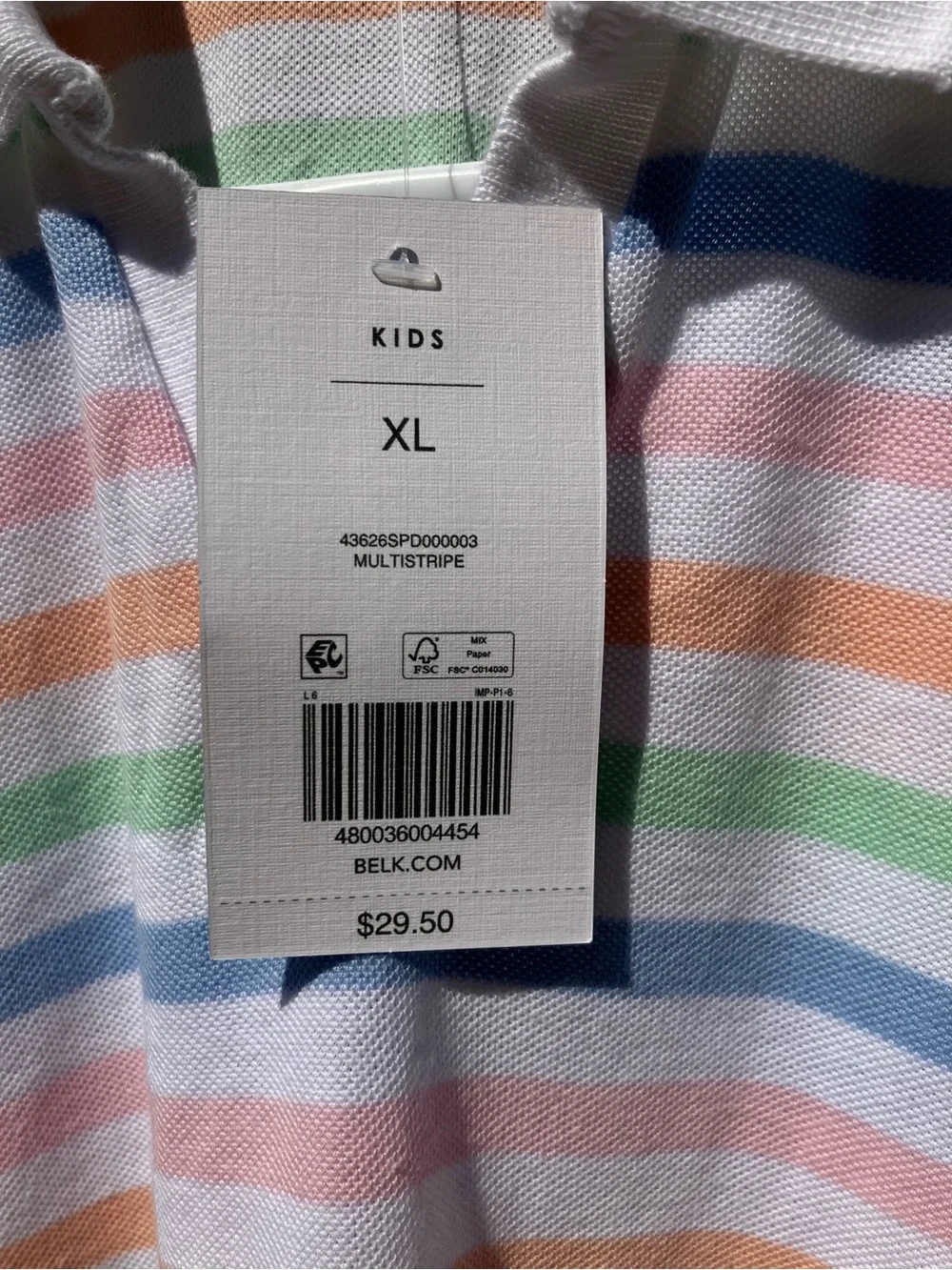 crown & ivy Girls Sleeveless Polo Dress in Pastel Stripe